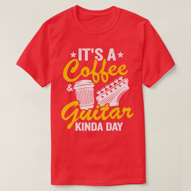Camiseta A Coffee & Guitar Kinda Day Guitars Aman Jok (Diseño del anverso)