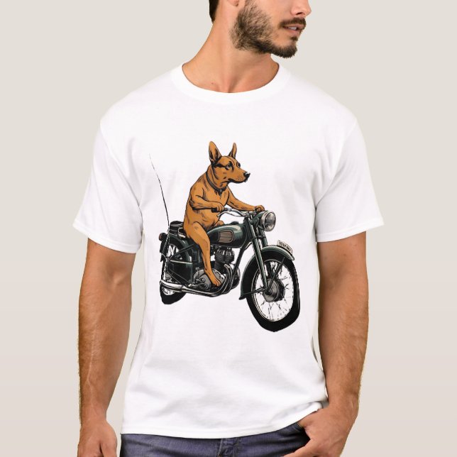 Camiseta A Cool Dog Riding a Motorcycle (Anverso)