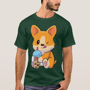Camiseta A Corgi le encanta Boba Graciosa Beber Boba Tea-53