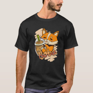 Camiseta A Corgi le encanta el té de burbujas, el perro gal