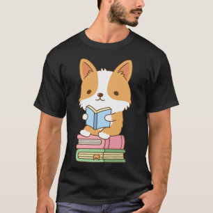 Camiseta A Corgi Le Encanta Leer Libros 868