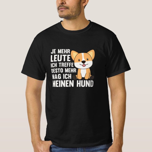 Camiseta A Corgi Perro no le gusta la gente, perros lindos (Anverso)