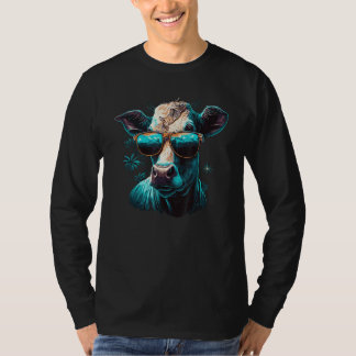 Camiseta A cow with sunglasses
