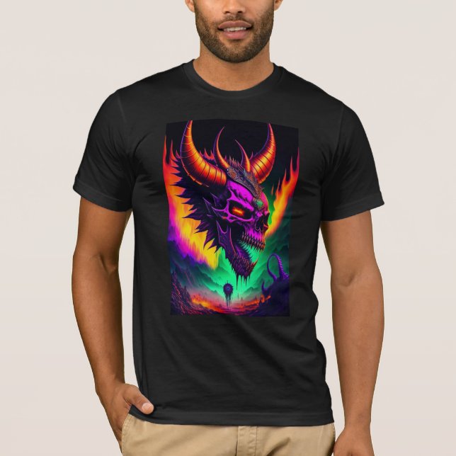 Camiseta A crezy terrifying evil demon skull  (Anverso)