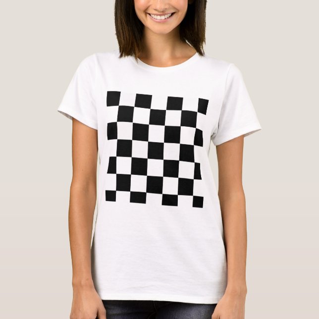 Camiseta A cuadros blanco y negro (Anverso)
