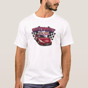 Camiseta a cuadros de coche de carreras rojo del t