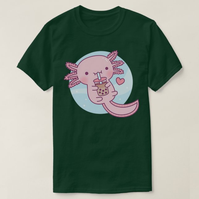 Camiseta A Cute Axolotl le encanta el té de burbuja 1 (Diseño del anverso)