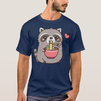 Camiseta A Cute Chubby Raccoon le encanta comer fideos de R