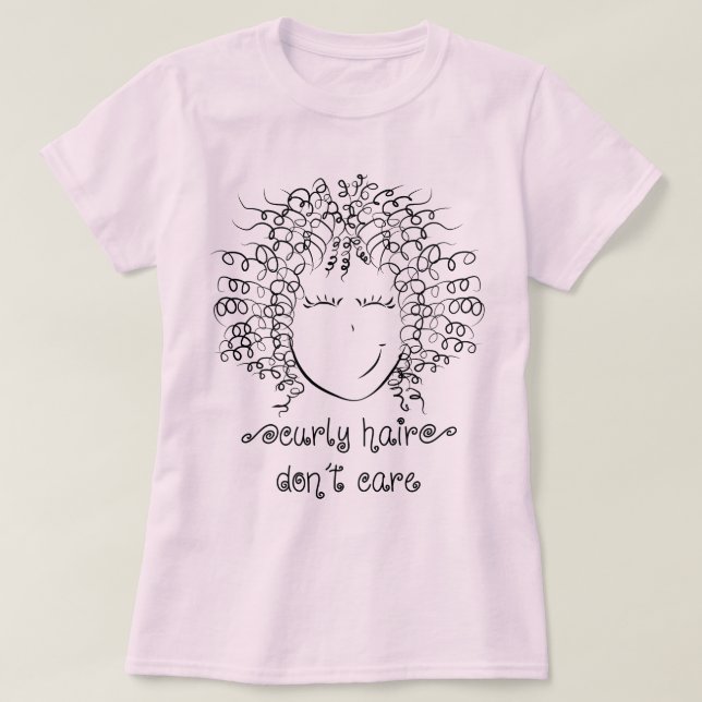 Camiseta A CUTE Curly Hair no le importa (Diseño del anverso)