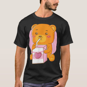 Camiseta A Cute Kawaii Bear Le Encanta El Té De Burbuja