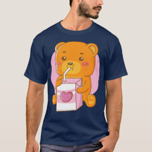 Camiseta A Cute Kawaii Bear Le Encanta El Té De Burbuja Pre
