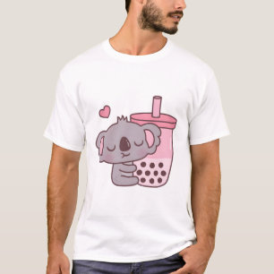 Camiseta A Cute Koala le encanta el té de fresa y burbuja