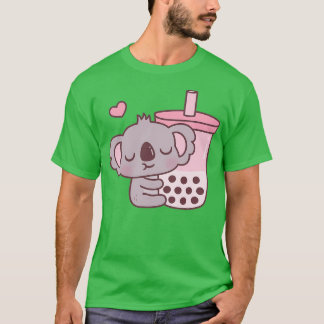 Camiseta A Cute Koala le encanta el té de fresa y burbuja
