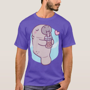 Camiseta A Cute Manatee le encanta beber té Boba