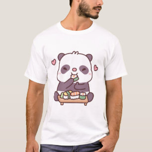 Camiseta A Cute Panda le encanta comer sushi japonés