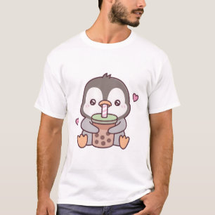 Camiseta A Cute Pingüin le encanta el té de la burbuja