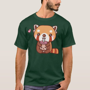 Camiseta A Cute Red Panda le encanta beber té de burbuja 1