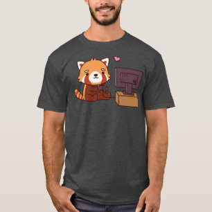 Camiseta A Cute Red Panda le encantan los videojuegos