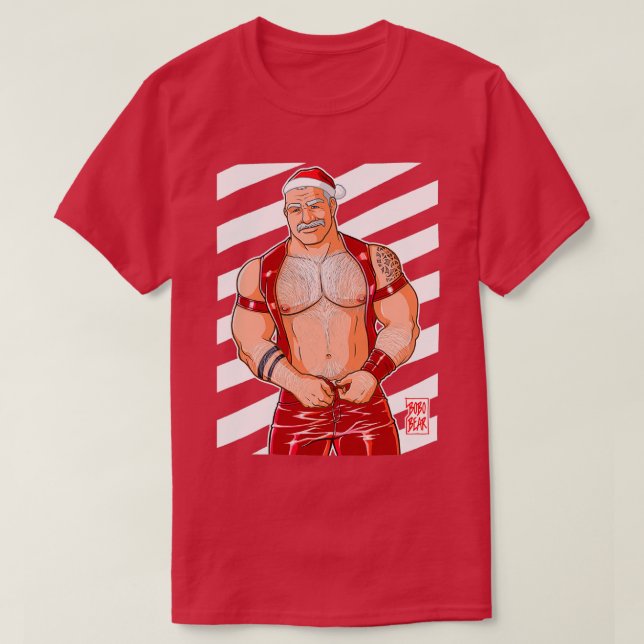CAMISETA A DADDY LE GUSTA LEATHER XMAS EDITION (Diseño del anverso)