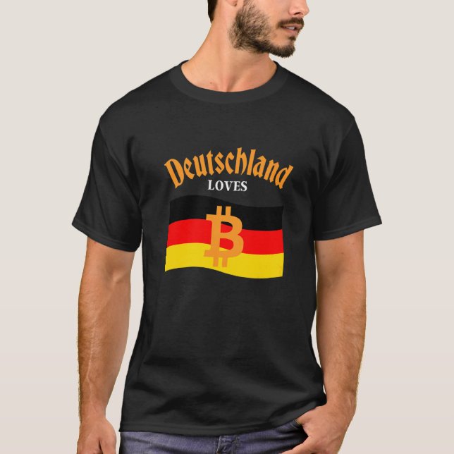 Camiseta A Deutschland le encanta el Bitcoin Krypto German  (Anverso)
