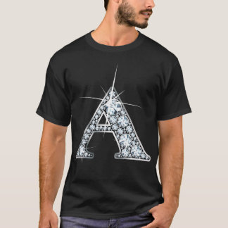 Camiseta "A" Diamond Bling Print T-Shirt