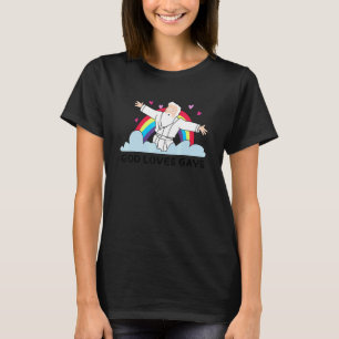 Camiseta A Dios le encanta la bandera arcoiris de los gays 