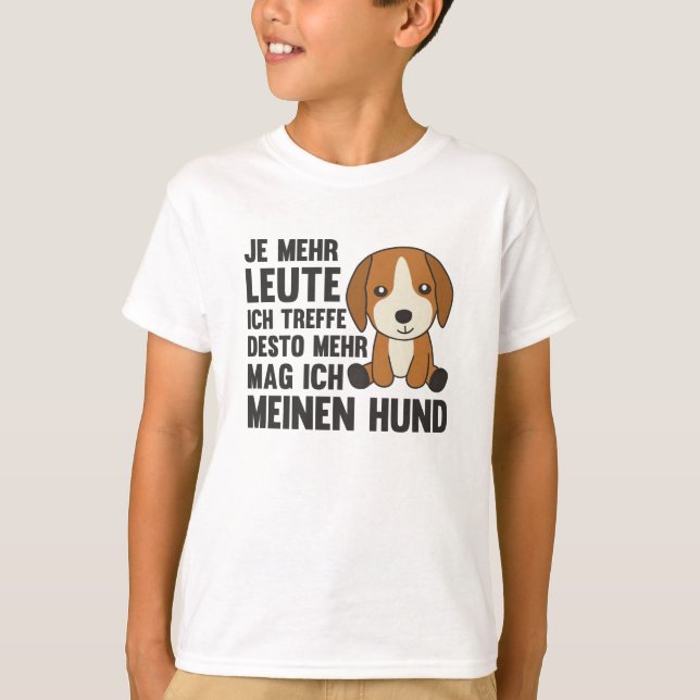 Camiseta A Dog Beagle no le gusta la gente, perros callejer (Anverso)