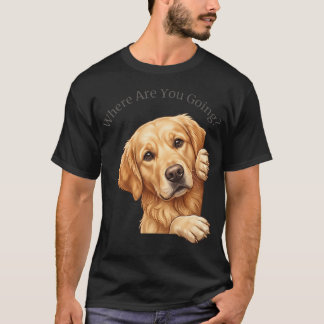 Camiseta ¿A dónde vas perro divertido retriever dorado