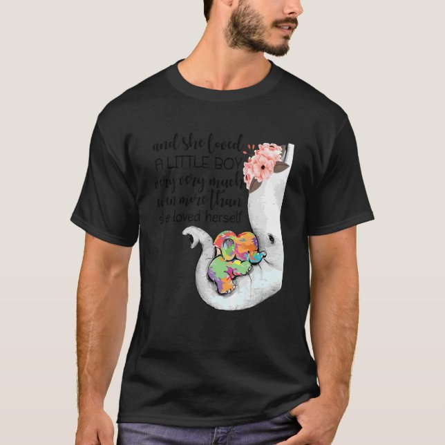 Camiseta A Ella Le Encantaba Mucho El Elefante Del Autismo  (Anverso)
