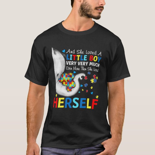 Camiseta A Ella Le Encantaba Mucho El Elefante Del Autismo  (Anverso)