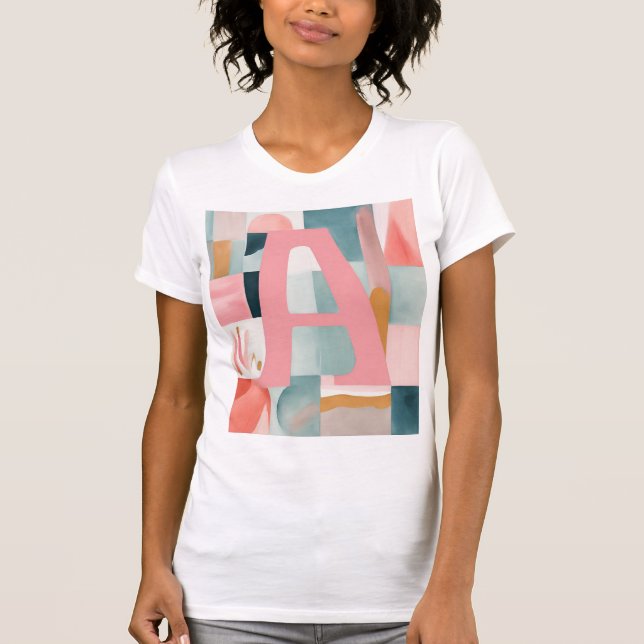 Camiseta A en arte de IA rosada (Anverso)
