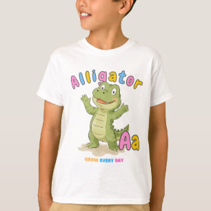 Camiseta "A es para el lagarto" Tee alfabético - Crece cada