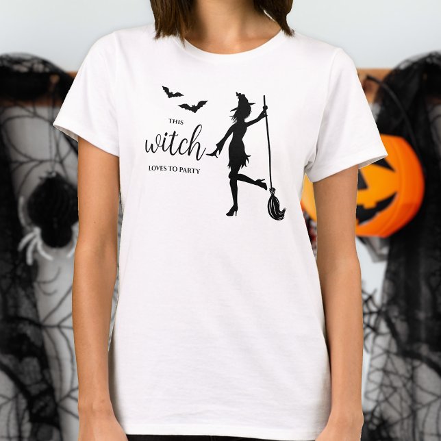 Camiseta A Esta Bruja Le Encanta El Fiesta Silhouette Hallo (Subido por el creador)