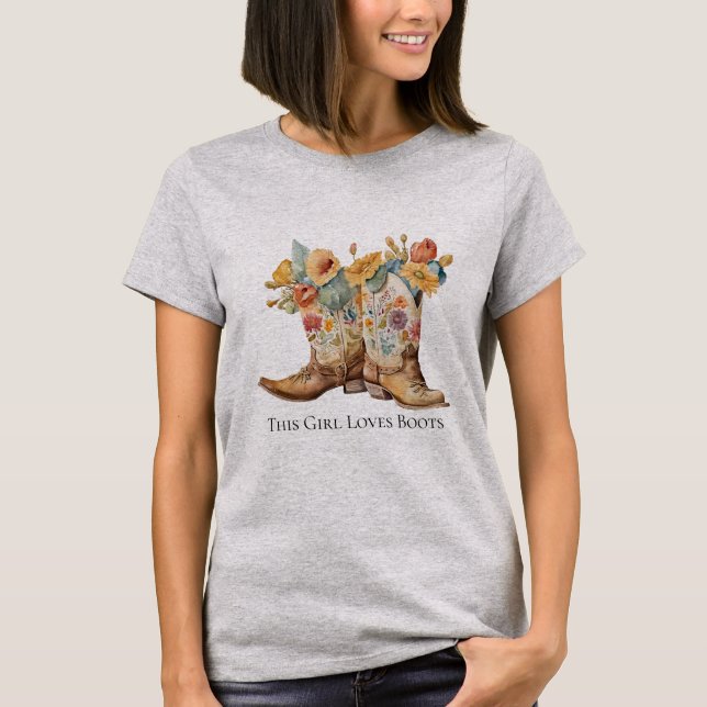 Camiseta A esta Chica le encanta boots de vaquero que hierv (Anverso)