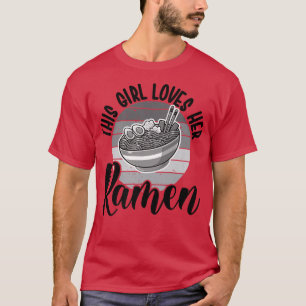 Camiseta A esta Chica le encanta su fideo de Ramen, retro j