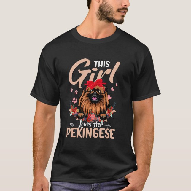 Camiseta A esta Chica le encanta su pekingés (Anverso)