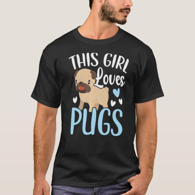Camiseta A esta Chica le encanta su pug perro cachorro paw (Anverso)