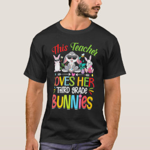 Camiseta A esta profesora le encantan sus conejitos de terc