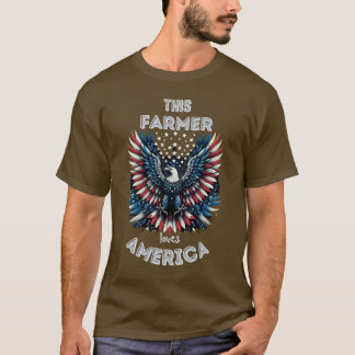 Camiseta A este agricultor le encanta el águila patriótica 