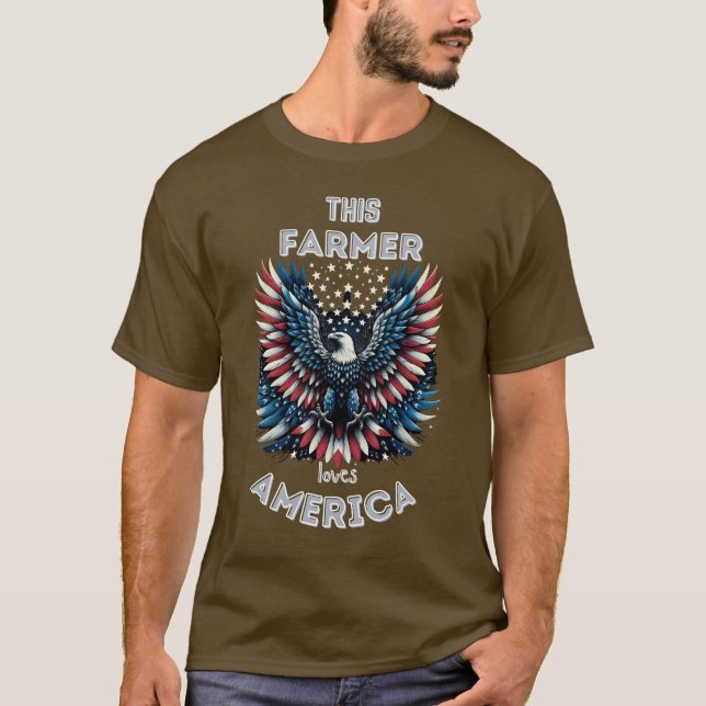 Camiseta A este agricultor le encanta el águila patriótica  (Anverso)