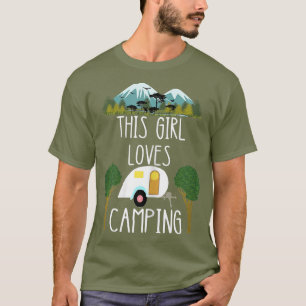 Camiseta A este Chica le encanta acampar el remolque de rem