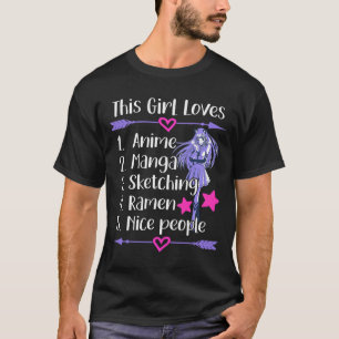 Camiseta A este Chica le encanta bocetos de Anime Manga Ram
