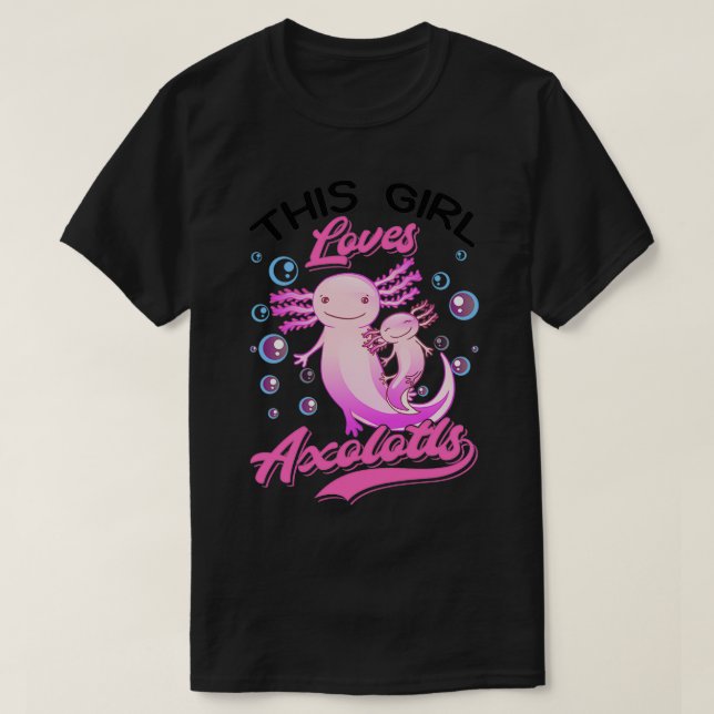 Camiseta A este Chica le encanta el anfibio clavado de Axol (Diseño del anverso)