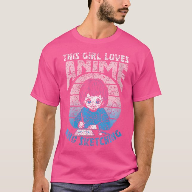 Camiseta A Este Chica Le Encanta El Anime Y Esbozar El Esbo (Anverso)