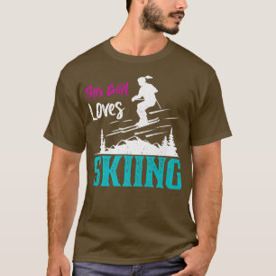 Camiseta A este Chica le encanta esquiar nieve vintage