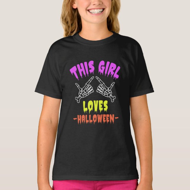 Camiseta A este Chica le encanta Halloween (Anverso)