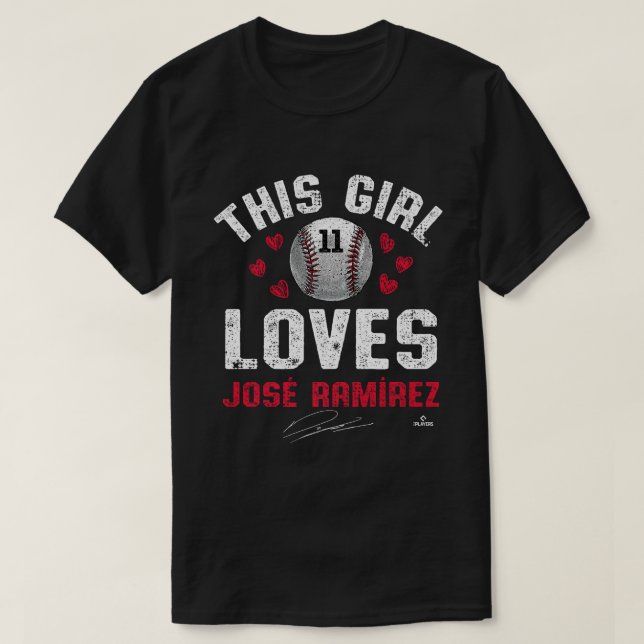Camiseta A este Chica le encanta Jose Ramirez Cleveland MLB (Diseño del anverso)