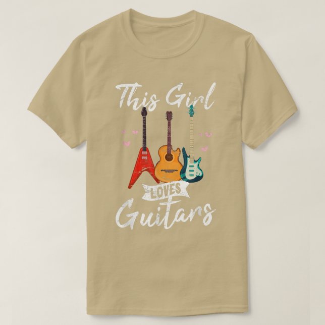 Camiseta A este Chica le encanta la guitarra divertida de l (Diseño del anverso)