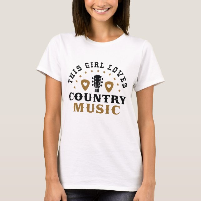 Camiseta A este Chica le encanta la música country (Anverso)