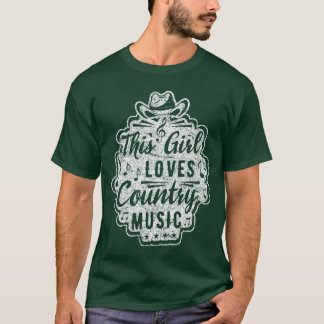 Camiseta A este Chica le encanta la música country Notes lo
